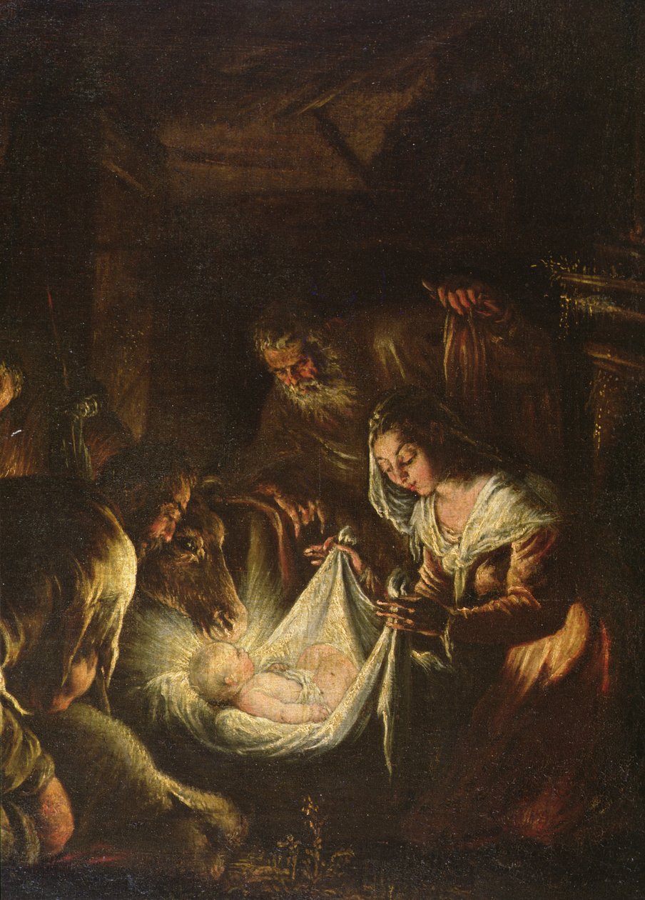 Tilbedelse av hyrdene, 1588-90 av Francesco Bassano