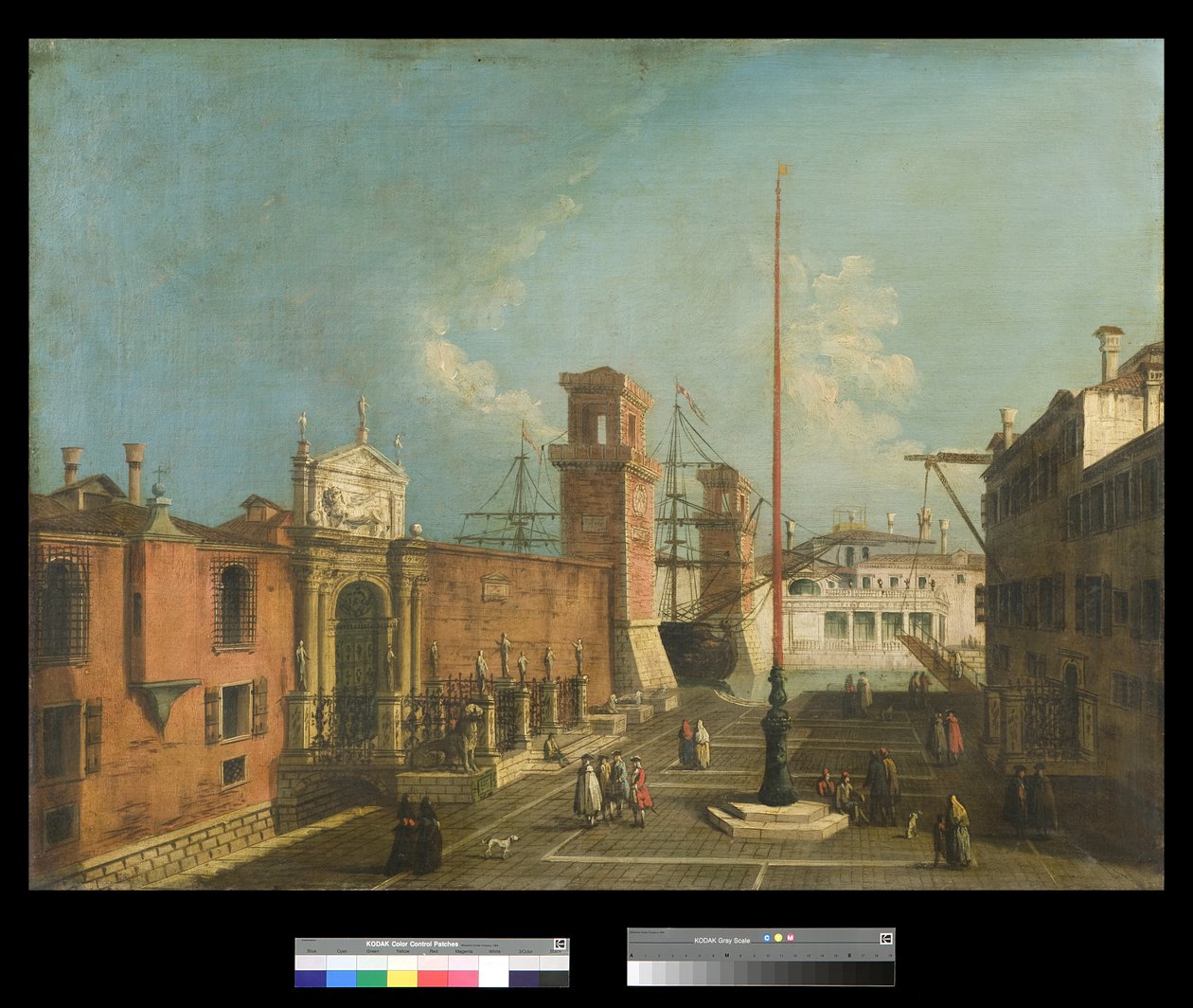 Utsikt over Campo og Porta Arsenale, 1742-50 av Francesco Albotto