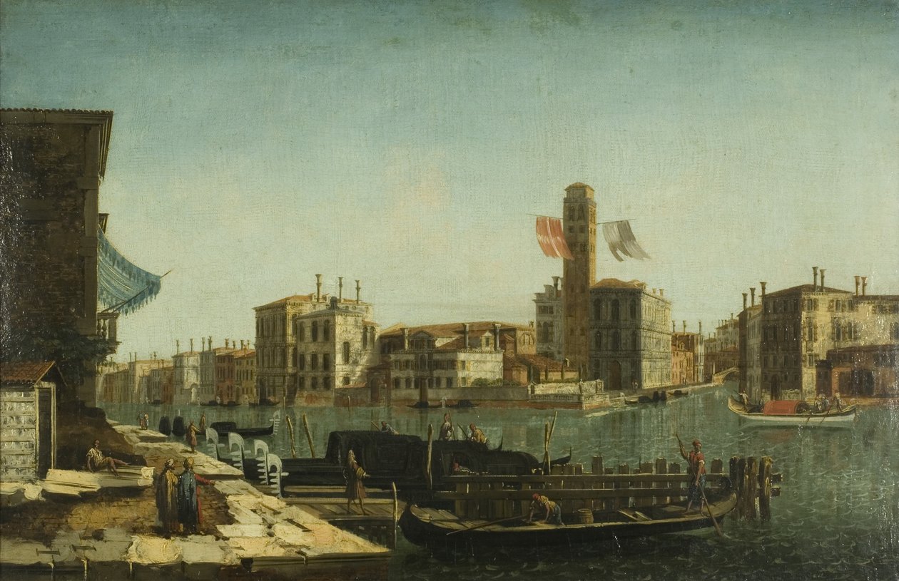 Utsikt over Canal Grande, Venezia, ca. 1743 (olje på lerret) av Francesco Albotto
