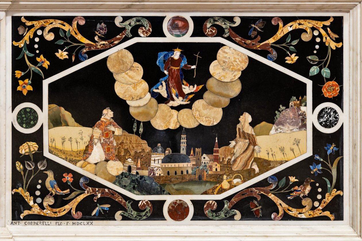Madonnaen fra Monte Berico vises for Vincenza Pasini, detalj av Francesco Antonio Corbarelli