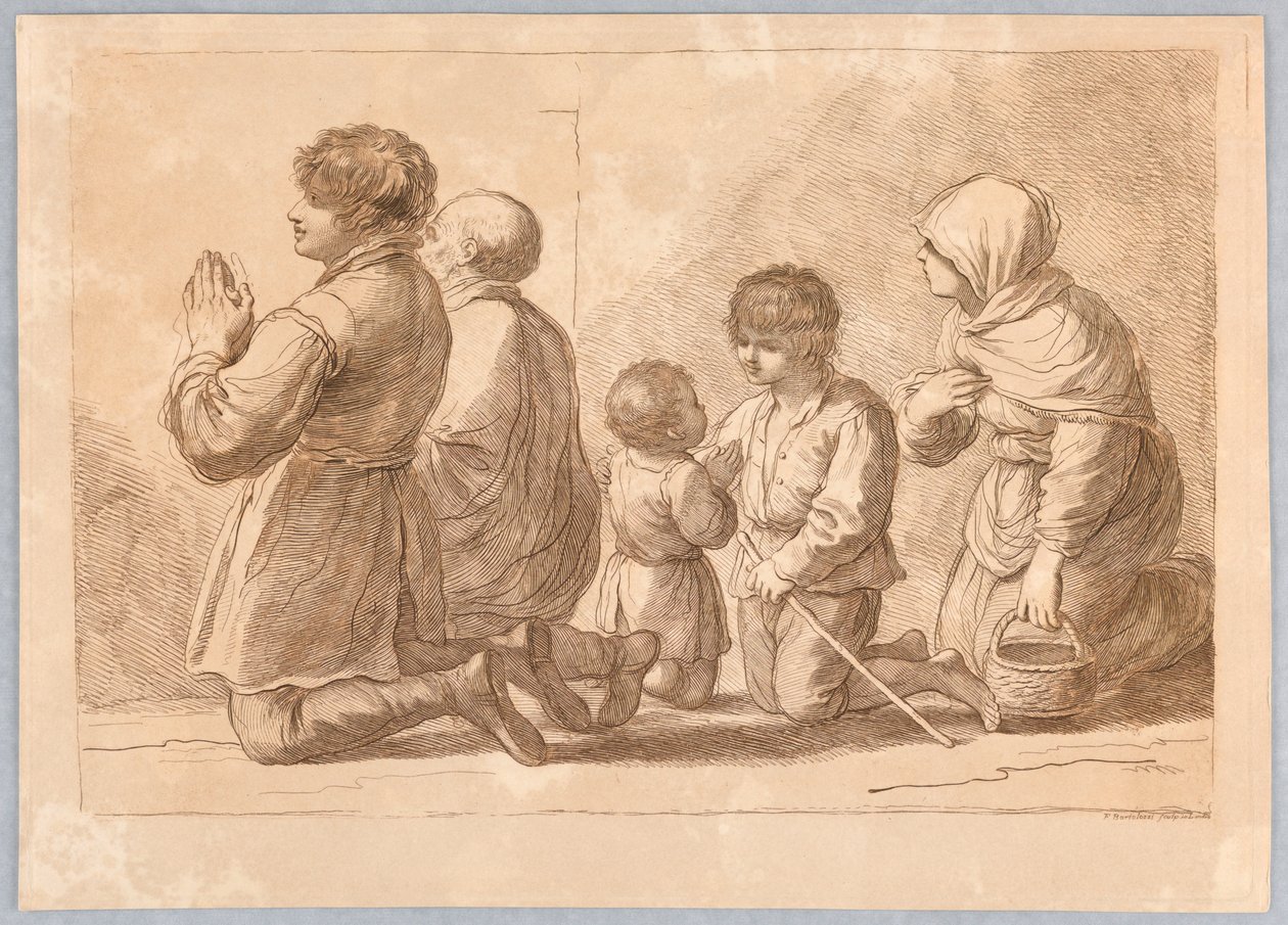 En familie ber av Francesco Bartolozzi