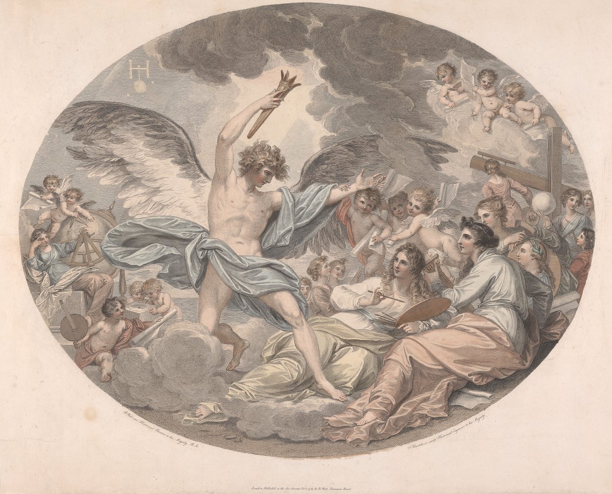 Apollon og musene av Francesco Bartolozzi