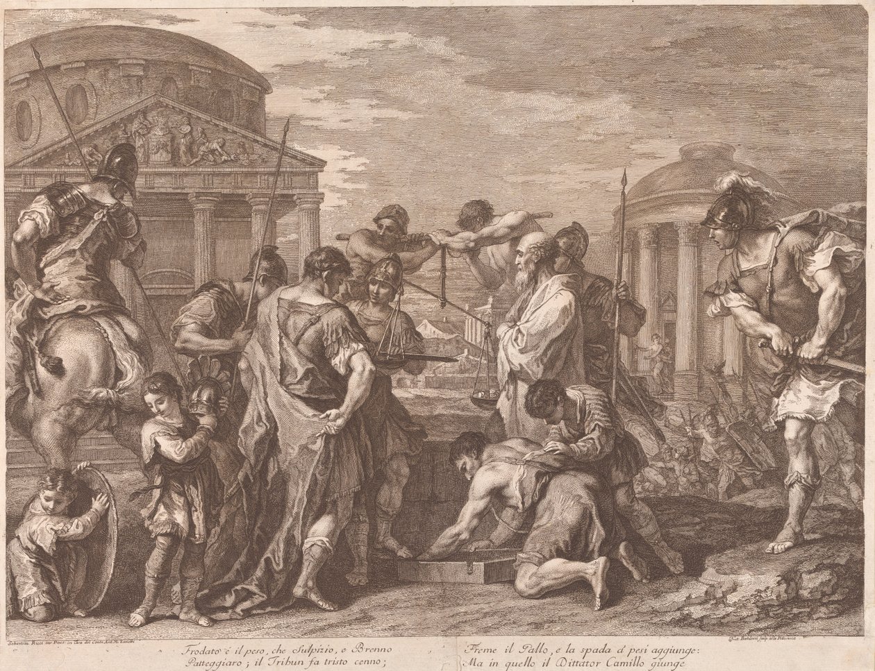 Camillus redder Roma fra Brennus av Francesco Bartolozzi
