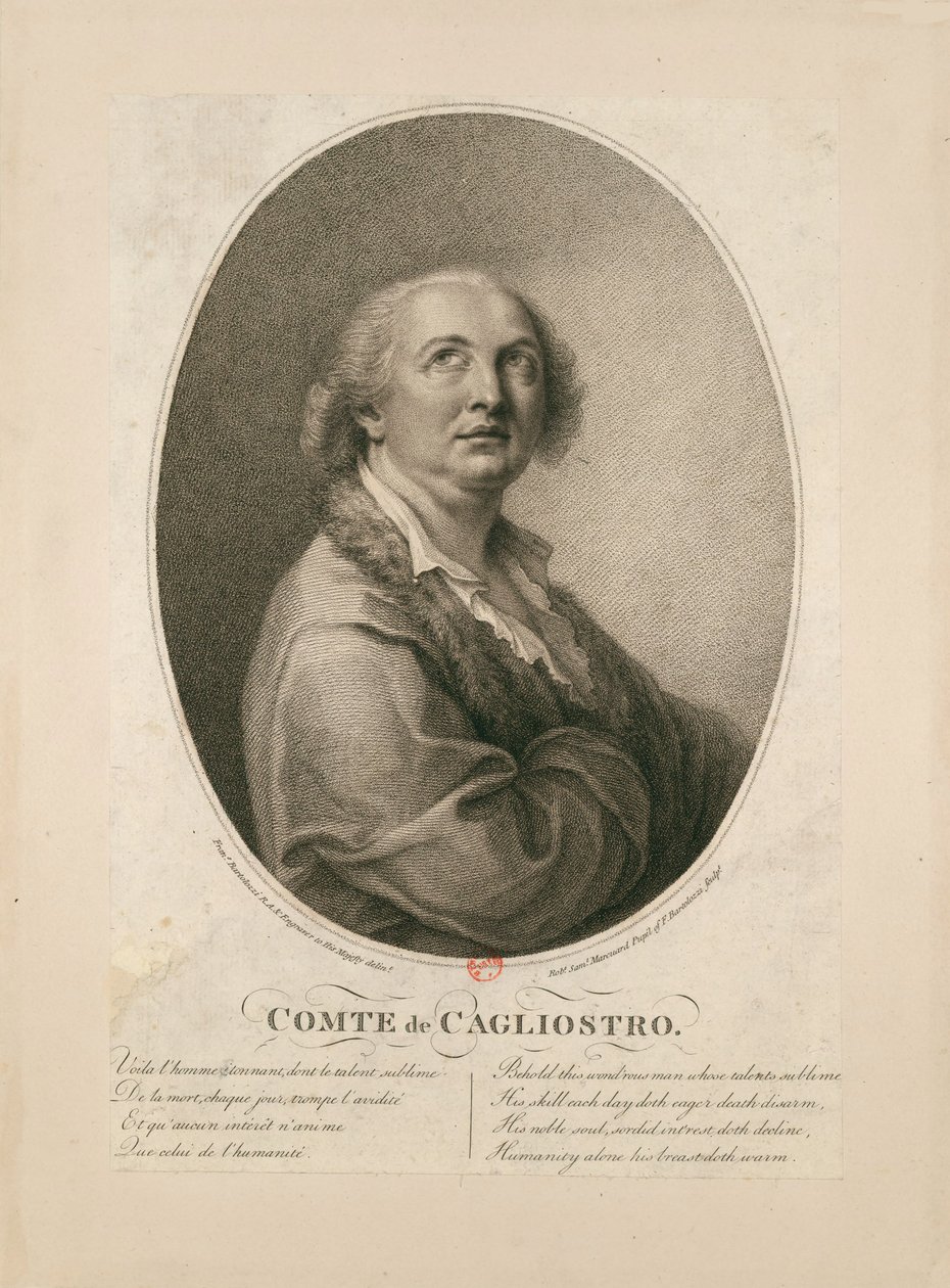 Grev Alessandro di Cagliostro 1743-1795. av Francesco Bartolozzi