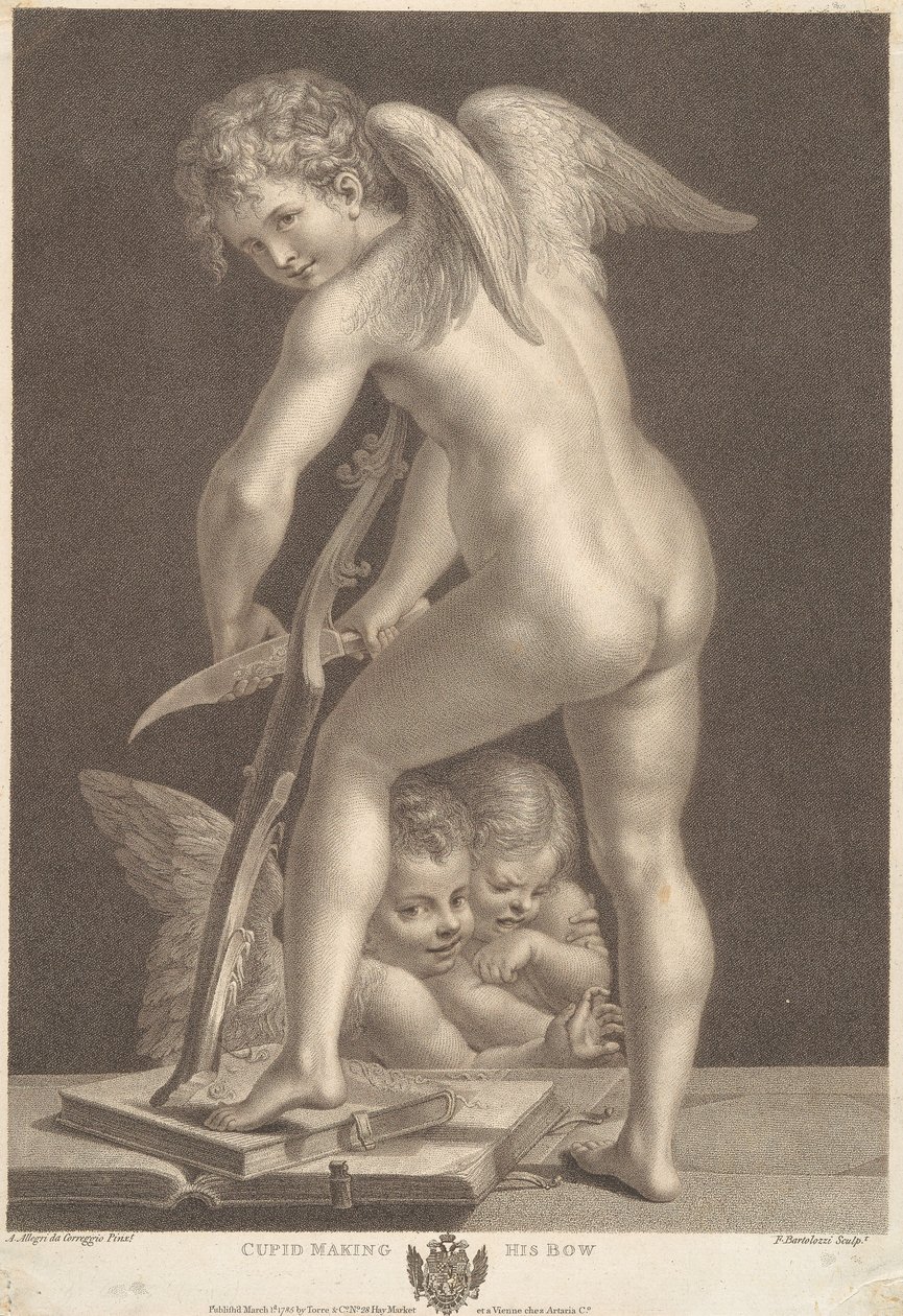 Amor skjærer en bue av Francesco Bartolozzi