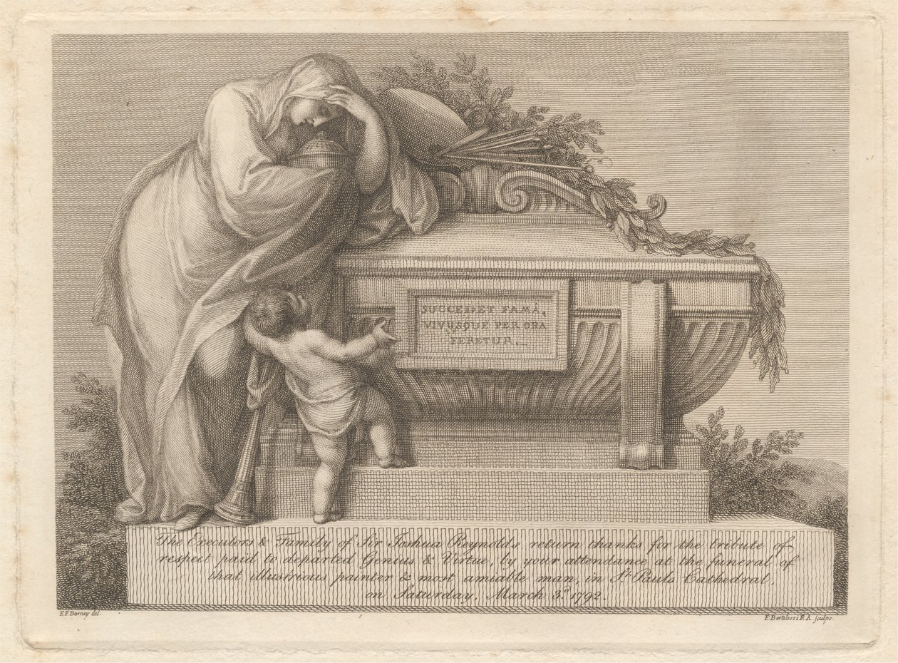 Begravelseskort til Sir Joshua Reynolds av Francesco Bartolozzi