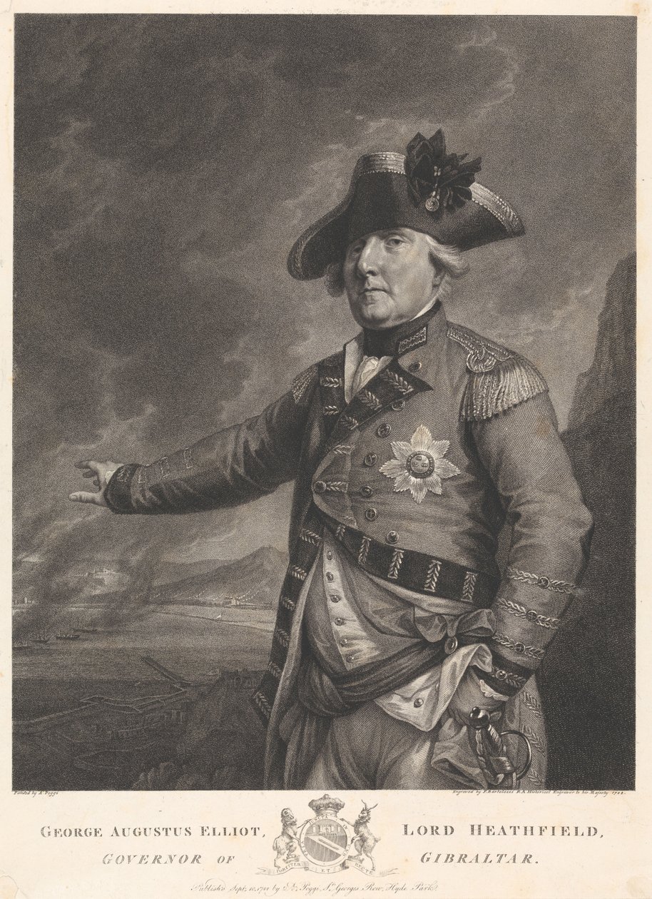 George Augustus Elliot, lord Heathfield, guvernør på Gibraltar av Francesco Bartolozzi