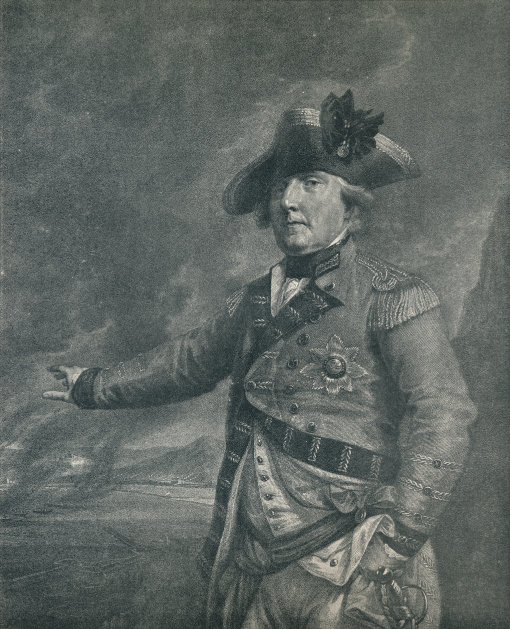 George Augustus Elliot Lord Heathfield, guvernør i Gibraltar, 1788 1909 av Francesco Bartolozzi