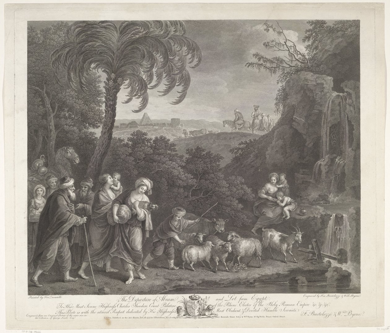 Abrahams og Lots avgang fra Egypt Abrams og Lots avgang fra Egypt (tittel på objekt) av Francesco Bartolozzi