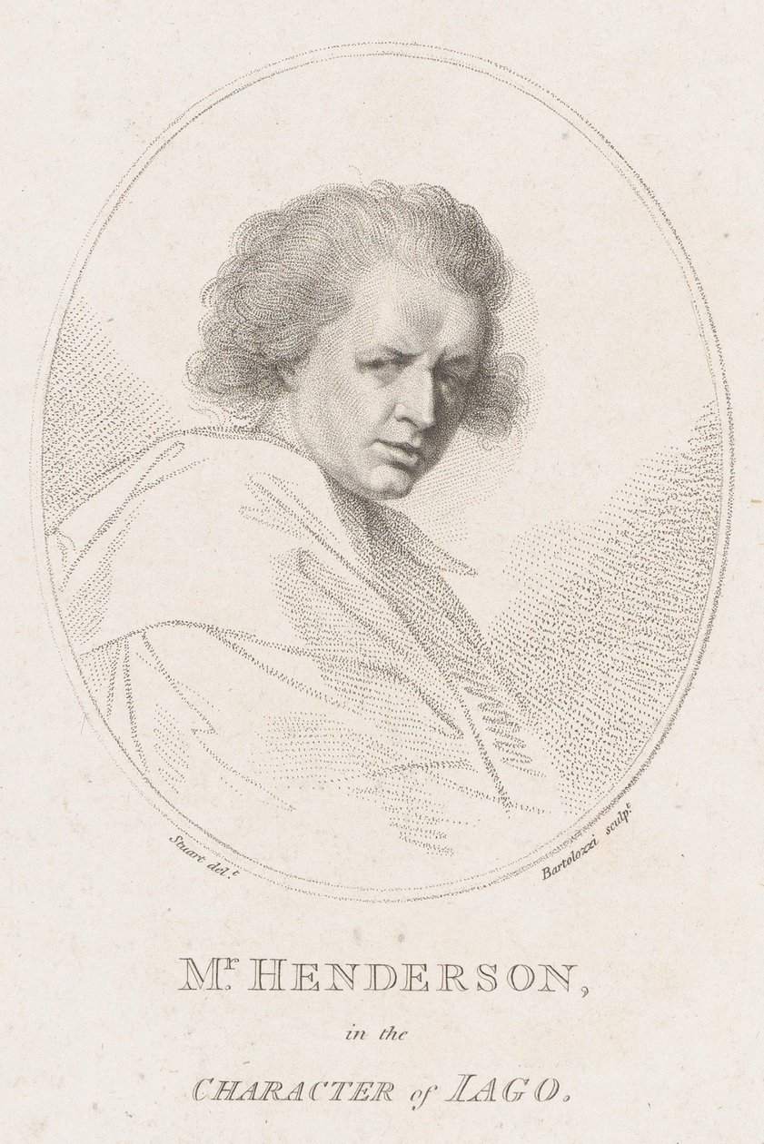 John Henderson, i karakteren til Iago Shakespeares Othello, 1786. av Francesco Bartolozzi