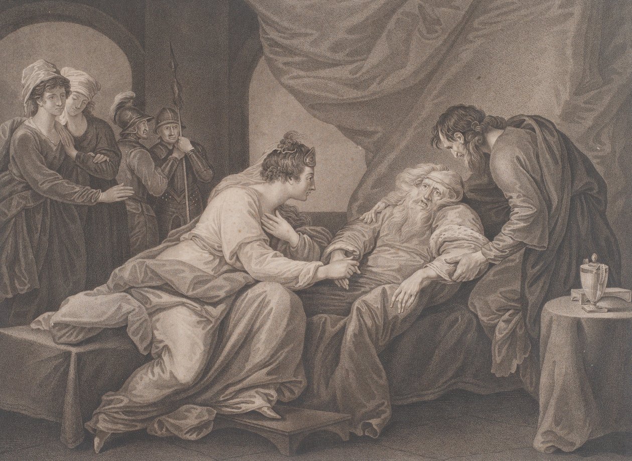 King Lear og Cordelia Shakespeare, King Lear, 4. akt, scene 7, ca. 1783. av Francesco Bartolozzi