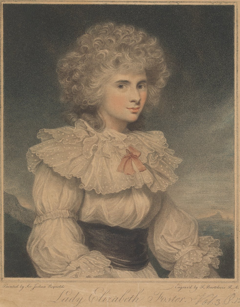Lady Elizabeth Cavendish (née Hervey), hertuginne av Devonshire av Francesco Bartolozzi