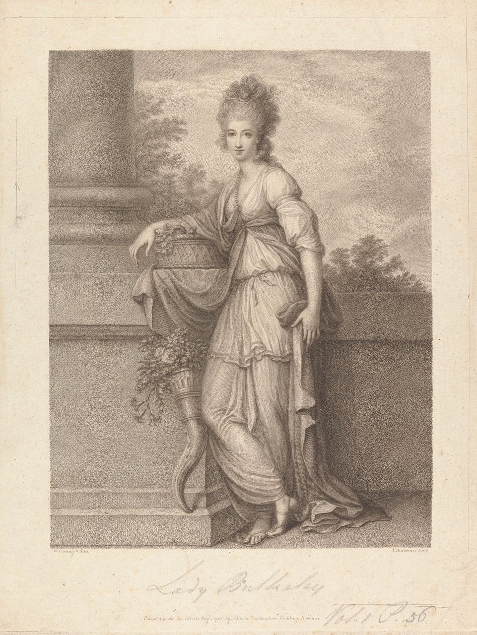 Lady Elizabeth Harriet Bulkeley (født Warren) av Francesco Bartolozzi