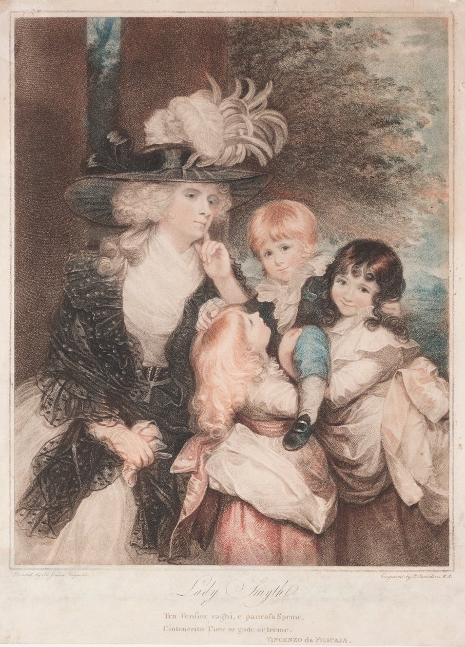 Lady Smith og hennes barn, 1789. av Francesco Bartolozzi