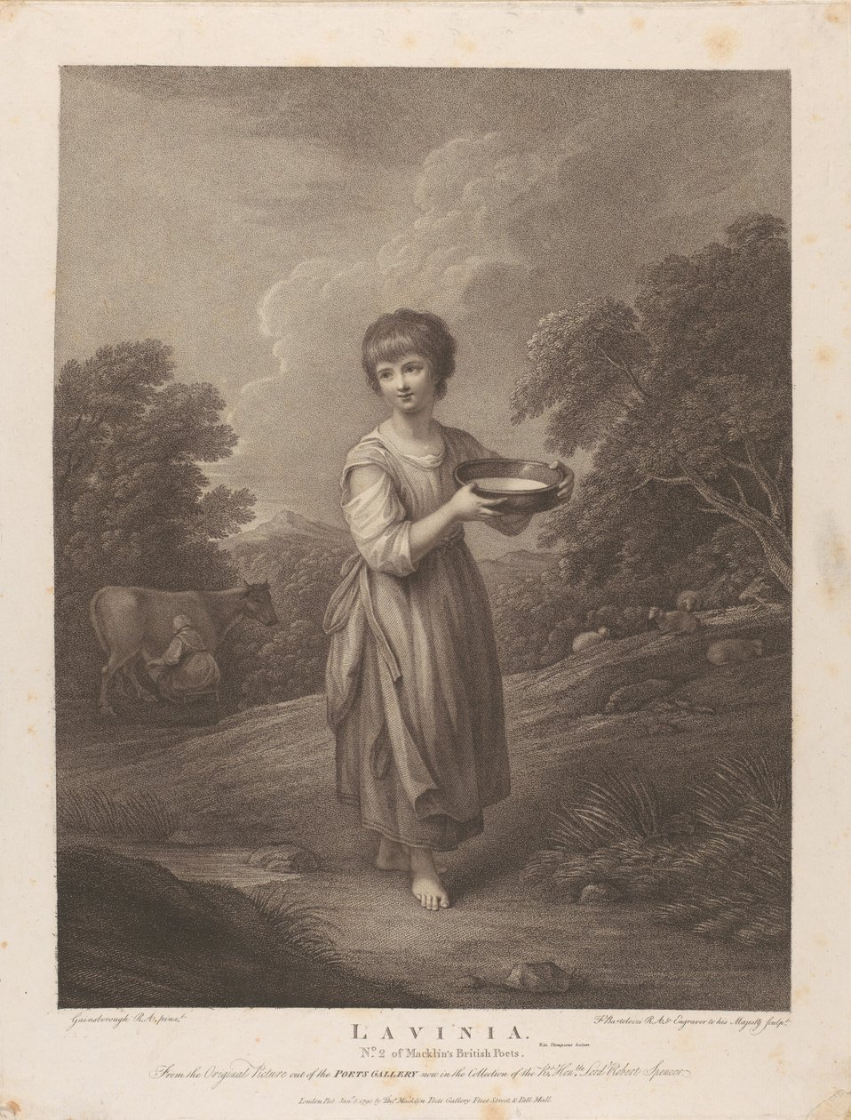 Lavinia, melkepiken av Francesco Bartolozzi