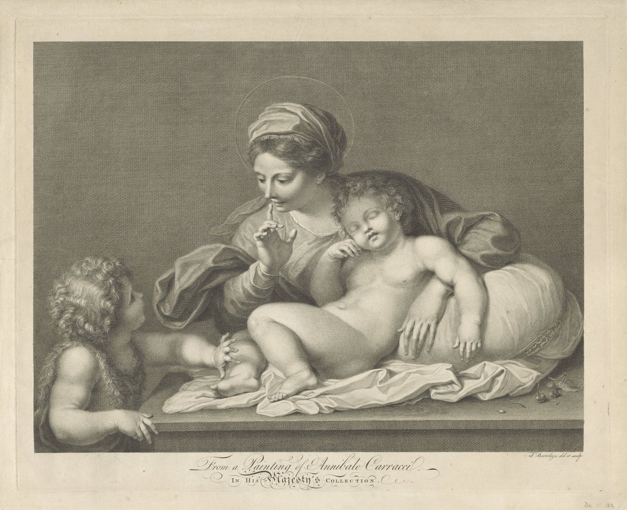 Maria med barn og den unge døperen Johannes av Francesco Bartolozzi