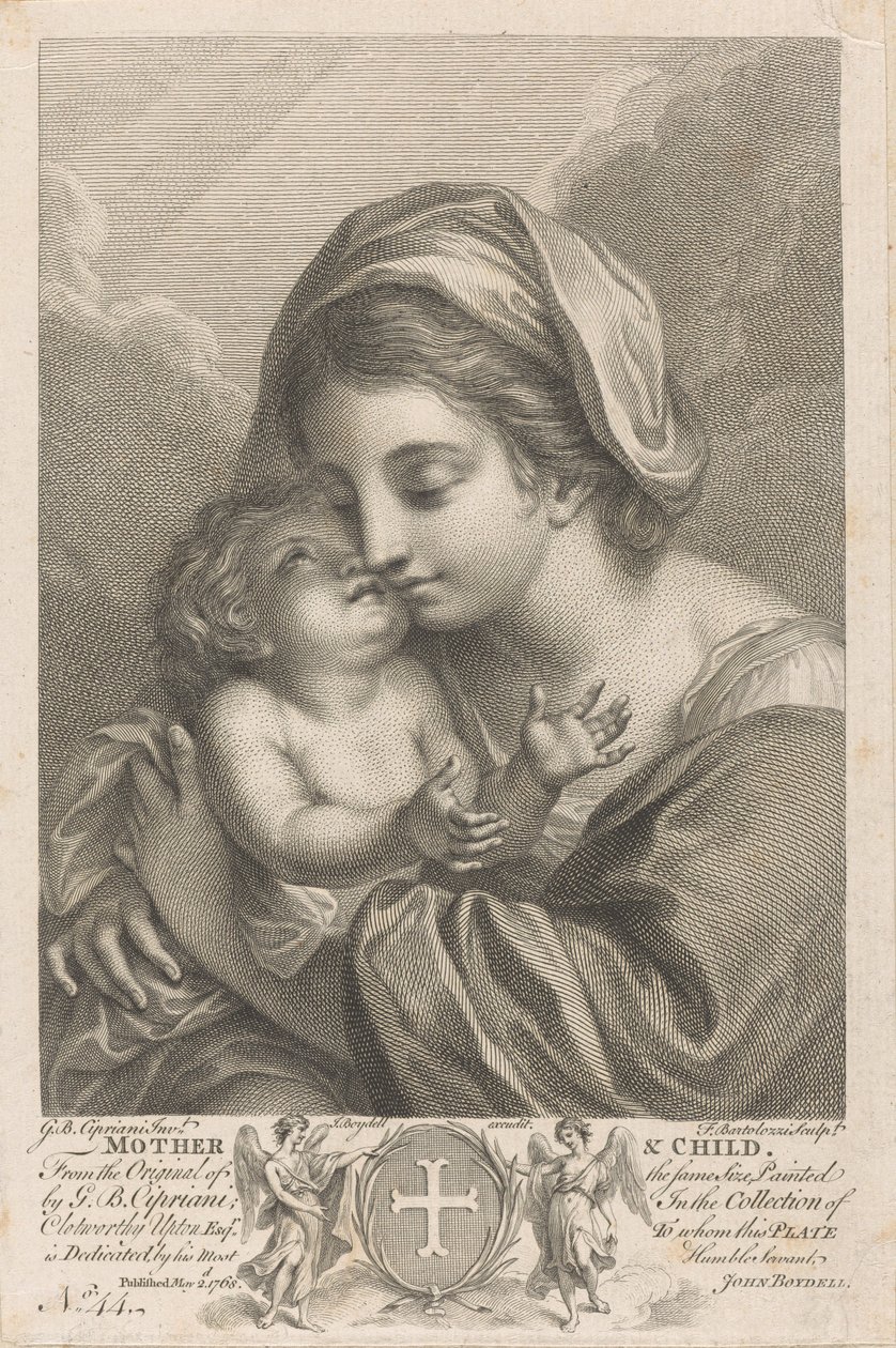 Mor og barn av Francesco Bartolozzi