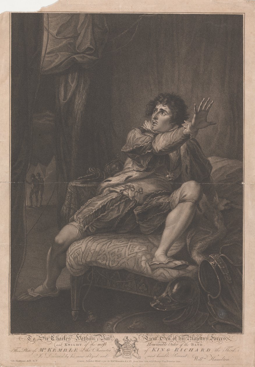 Mr. Kemble i karakteren til kong Richard den tredje - "Richard III," Akt V, Scene V av Francesco Bartolozzi