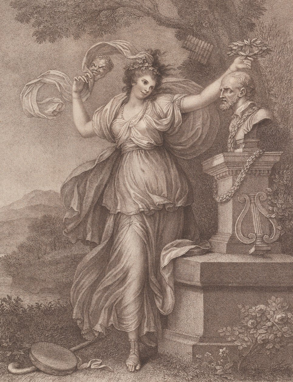 Fru Abington som Thalia, 20. august 1783. av Francesco Bartolozzi