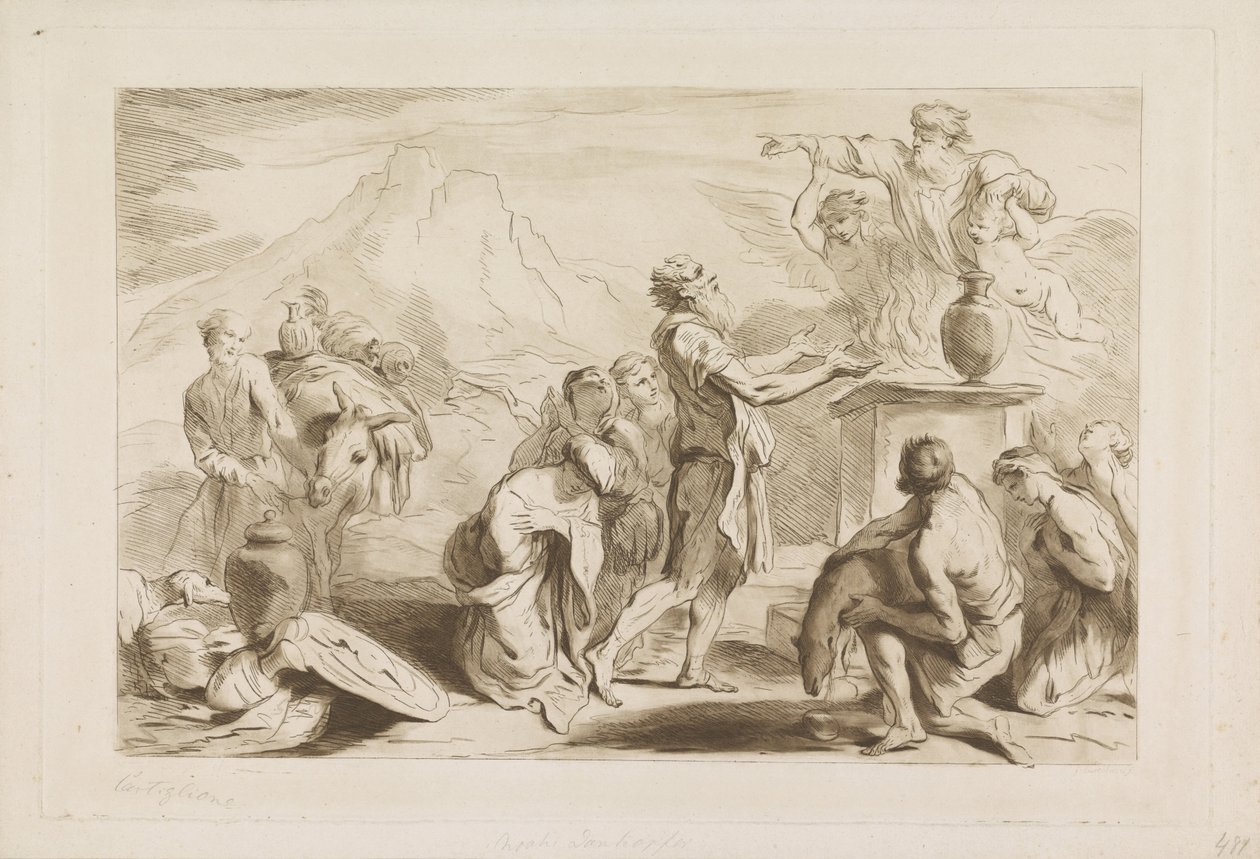Noahs offer Gamle og nye testamente til Castiglione (serietittel) av Francesco Bartolozzi