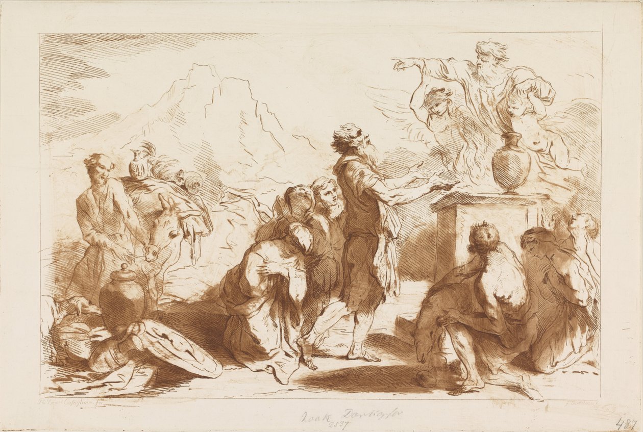 Noahs offer Gamle og nye testamente til Castiglione (serietittel) av Francesco Bartolozzi