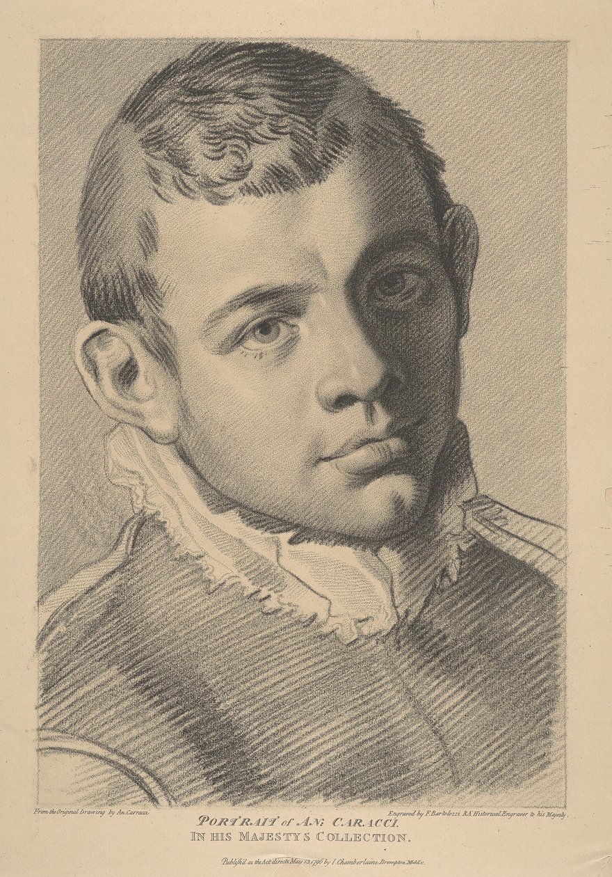 Portrett av Annibale Carracci av Francesco Bartolozzi