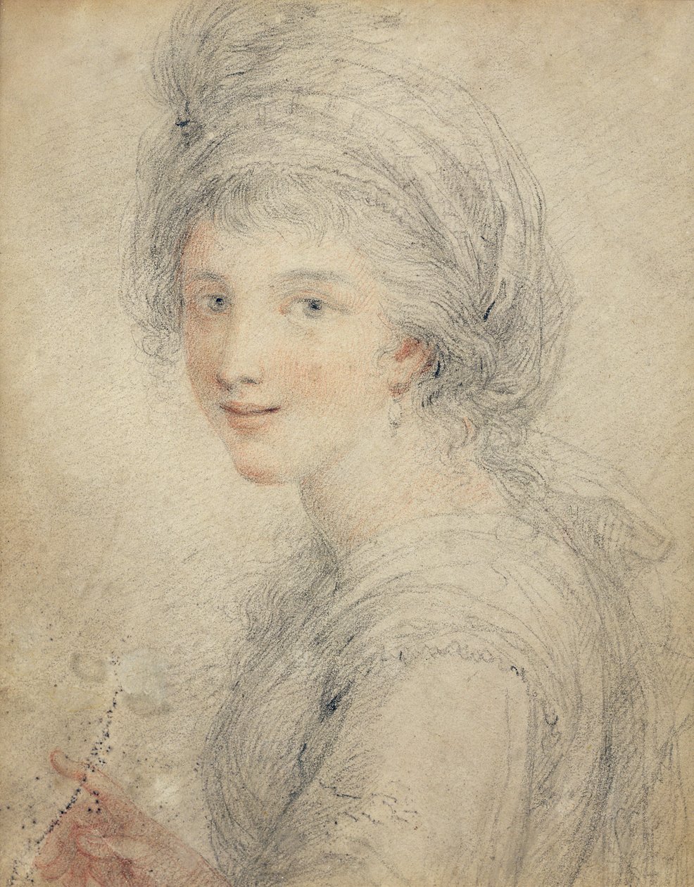 Portrett av Angelica Kauffman (farget kritt på papir) av Francesco Bartolozzi
