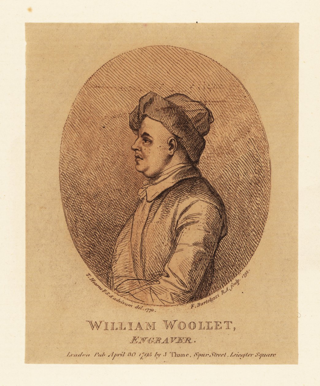 Portrett av William Woollet, engelsk gravør av Francesco Bartolozzi