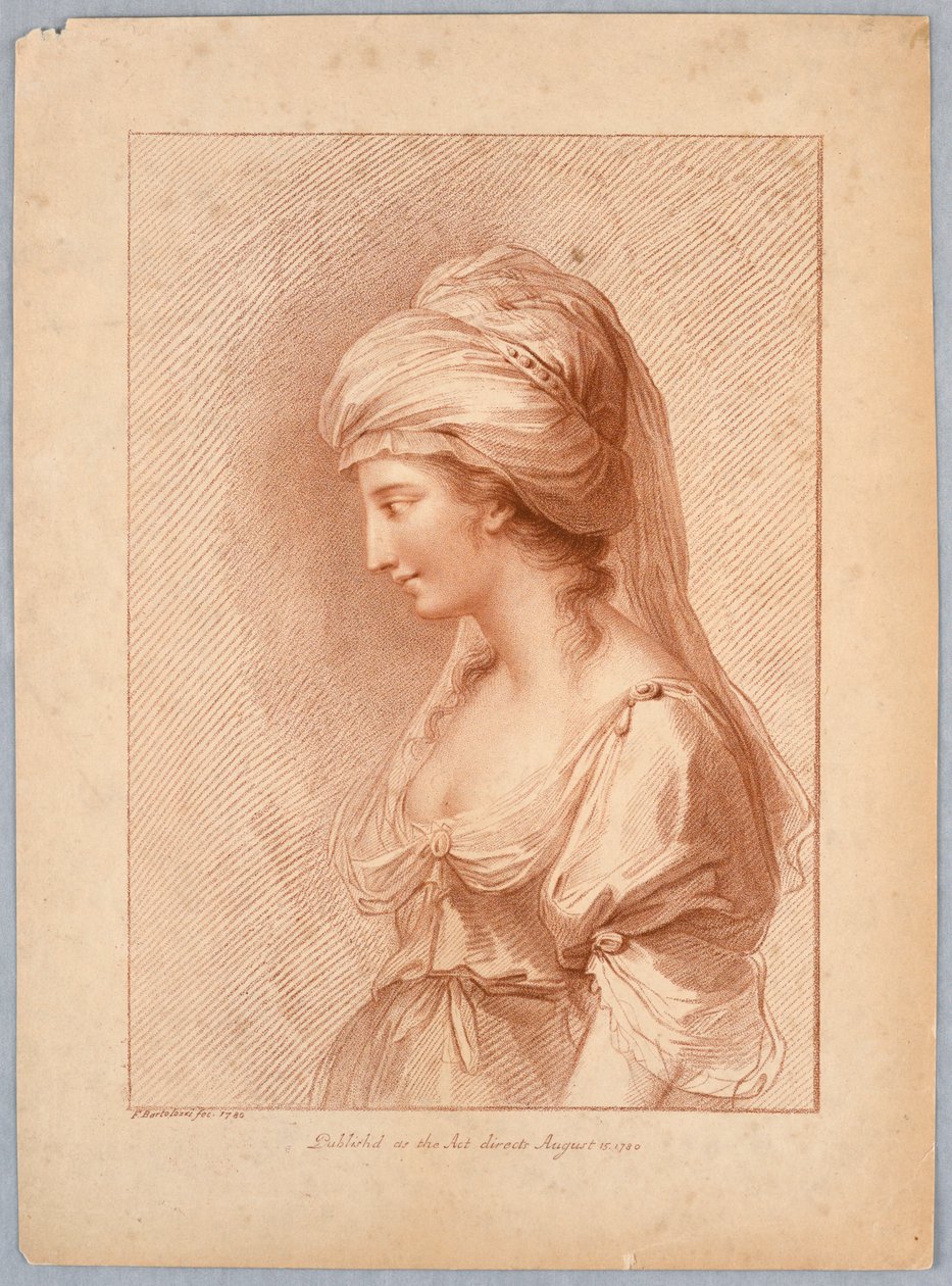 Portrett av en dame (Den greske datteren) av Francesco Bartolozzi