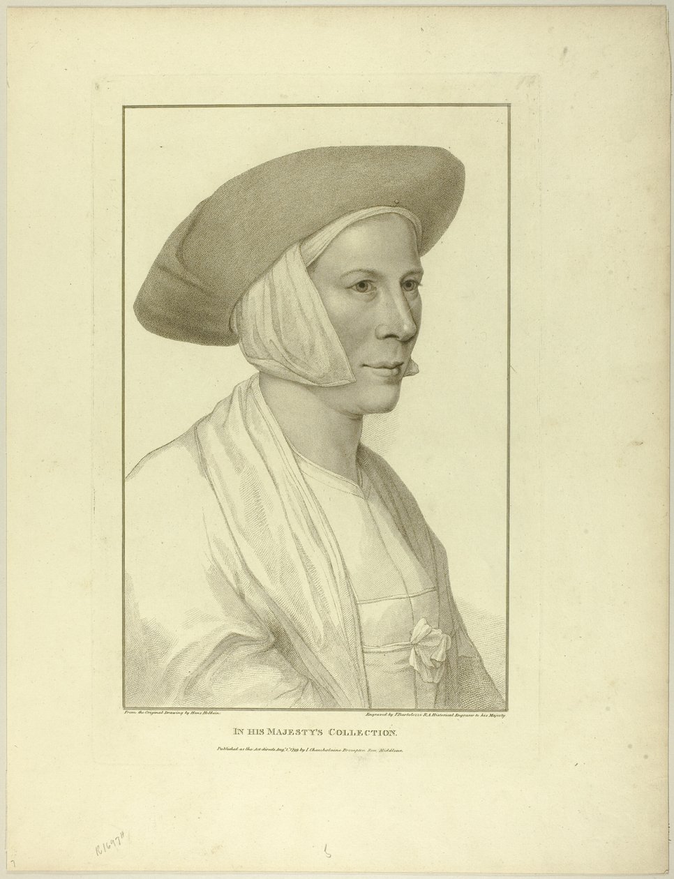 Portrett av en bondekvinne av Francesco Bartolozzi