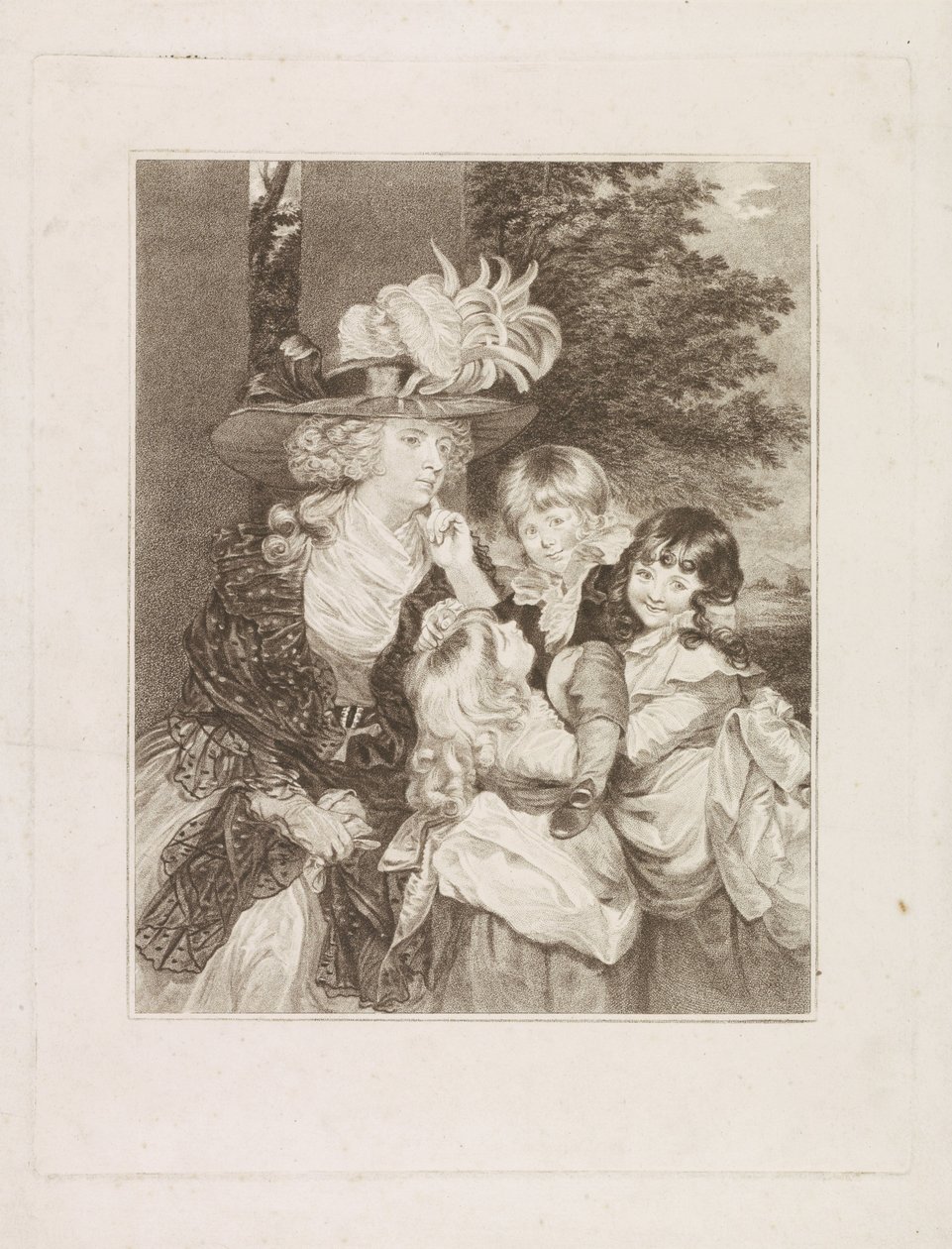 Portrett av Lady Smith og hennes tre barn av Francesco Bartolozzi
