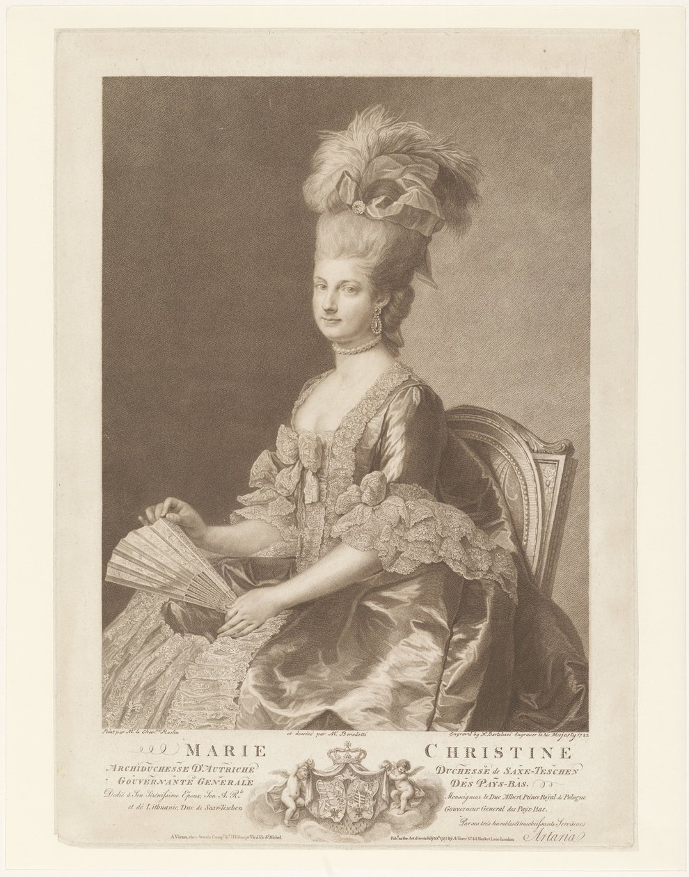 Portrett av Maria Christina av Østerrike av Francesco Bartolozzi