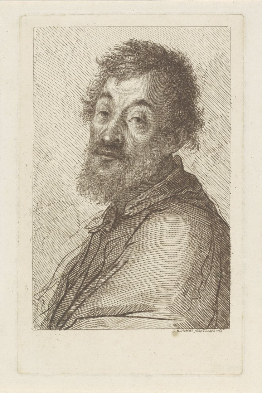 Portrett av en skjeggete mann av Francesco Bartolozzi