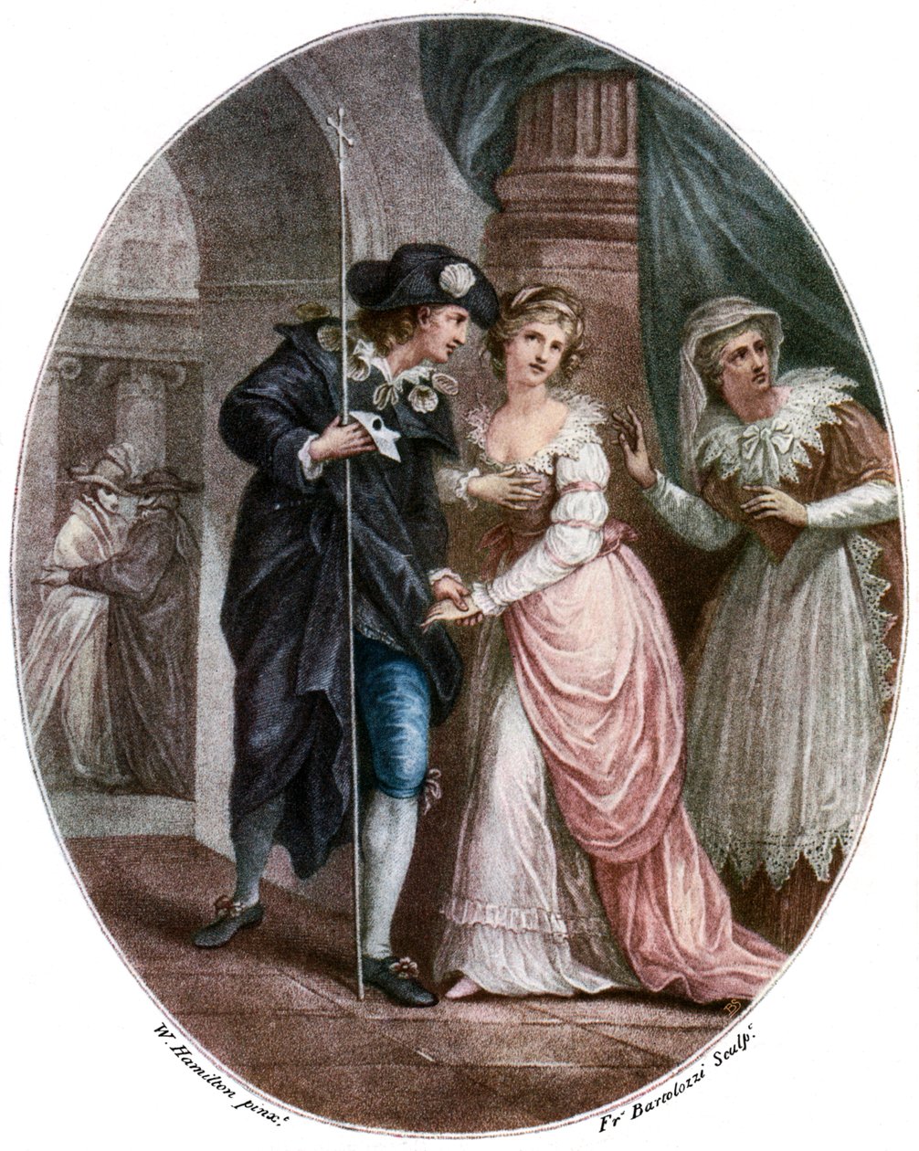Scene fra Shakespeares Romeo og Julie av Francesco Bartolozzi