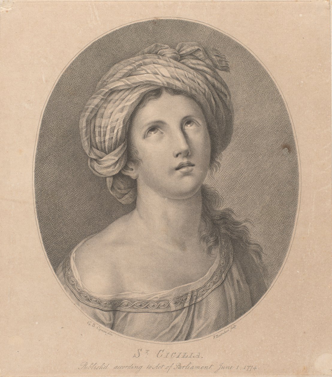 Den hellige Cecilia av Francesco Bartolozzi