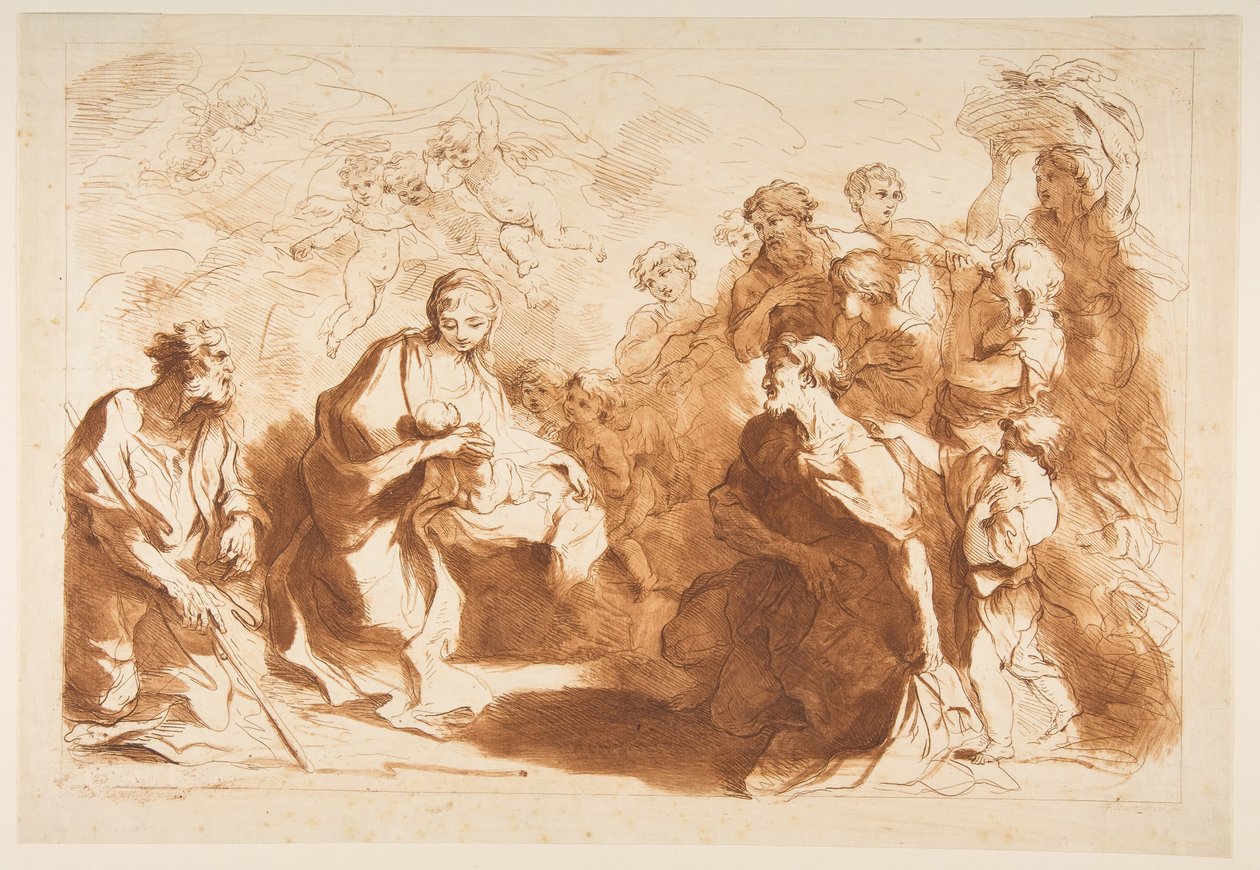 Hyrdenes tilbedelse, før 1764. av Francesco Bartolozzi