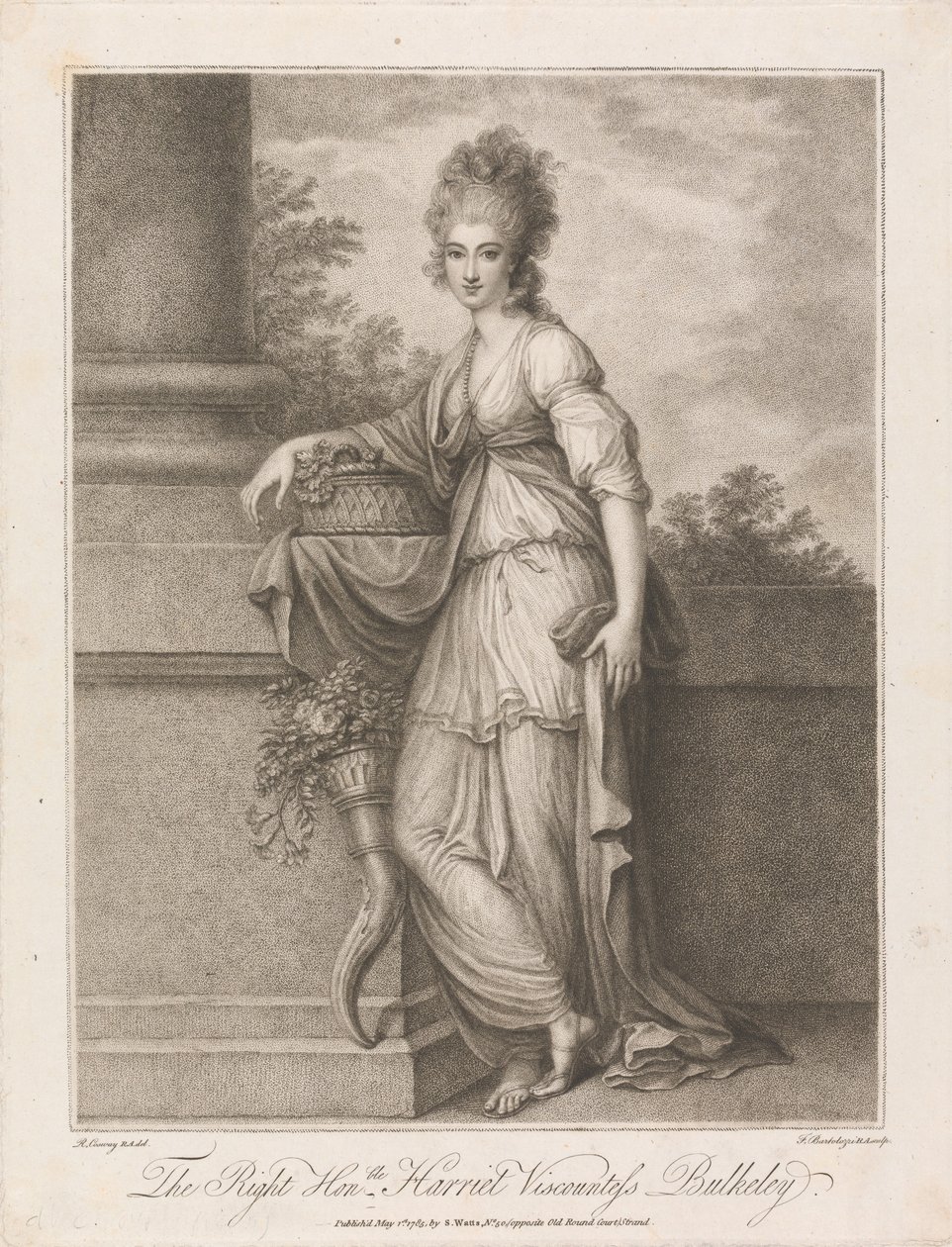Den høyærede Harriet, vicomtesse Bulkeley av Francesco Bartolozzi