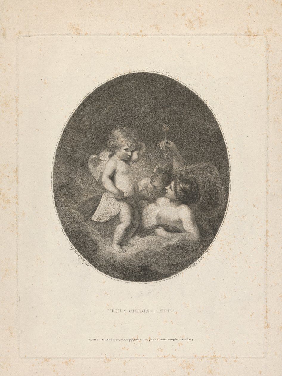Venus Childing Amor av Francesco Bartolozzi