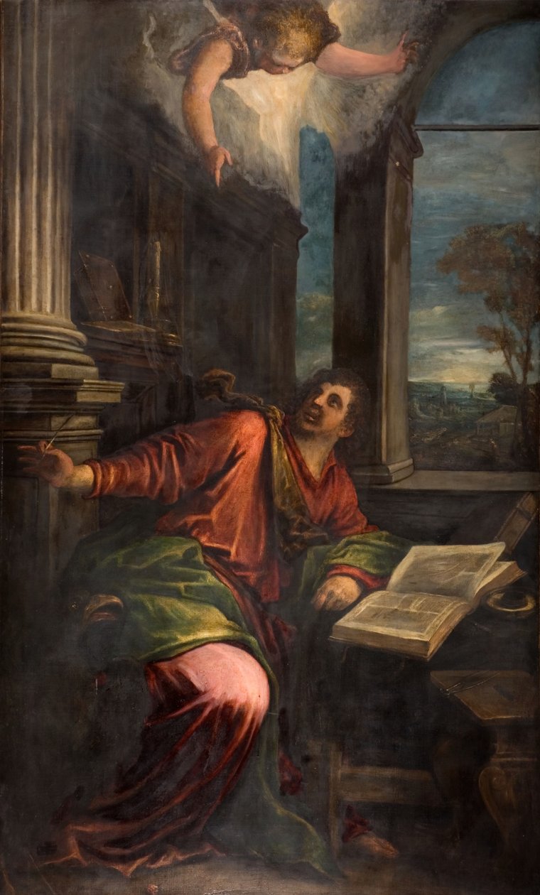 Johannes den guddommelige, 1592. av Francesco Bassano the Younger