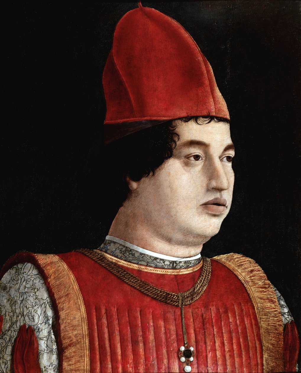 Portrett av Gianfrancesco Gonzaga II (1400-tallet) (Jean Francois Gonzague) Marquis of Mantua Maleri av Francesco Bonsignori (1455-1519) rundt 1490 Bergamo. Carrara Academy Gallery av Francesco Bonsignori