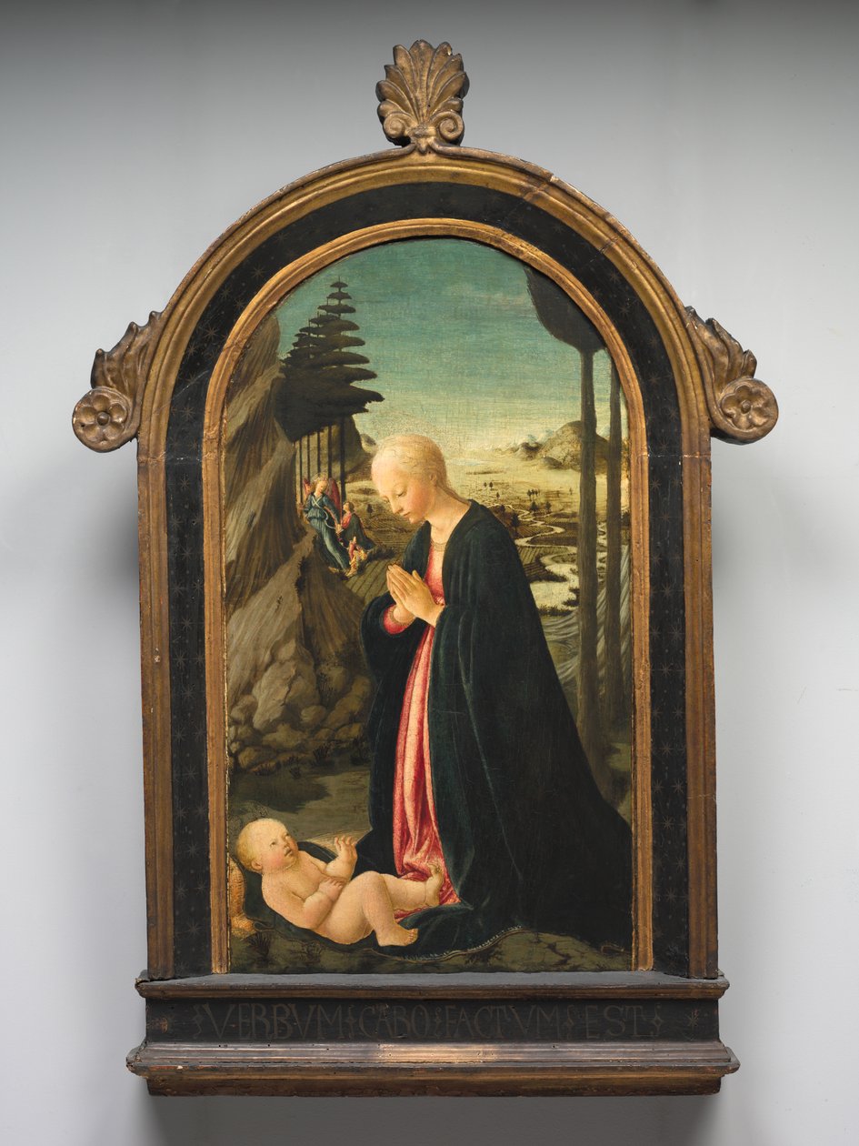 Madonna og barn med Tobias og engelen Raphael av Francesco Botticini
