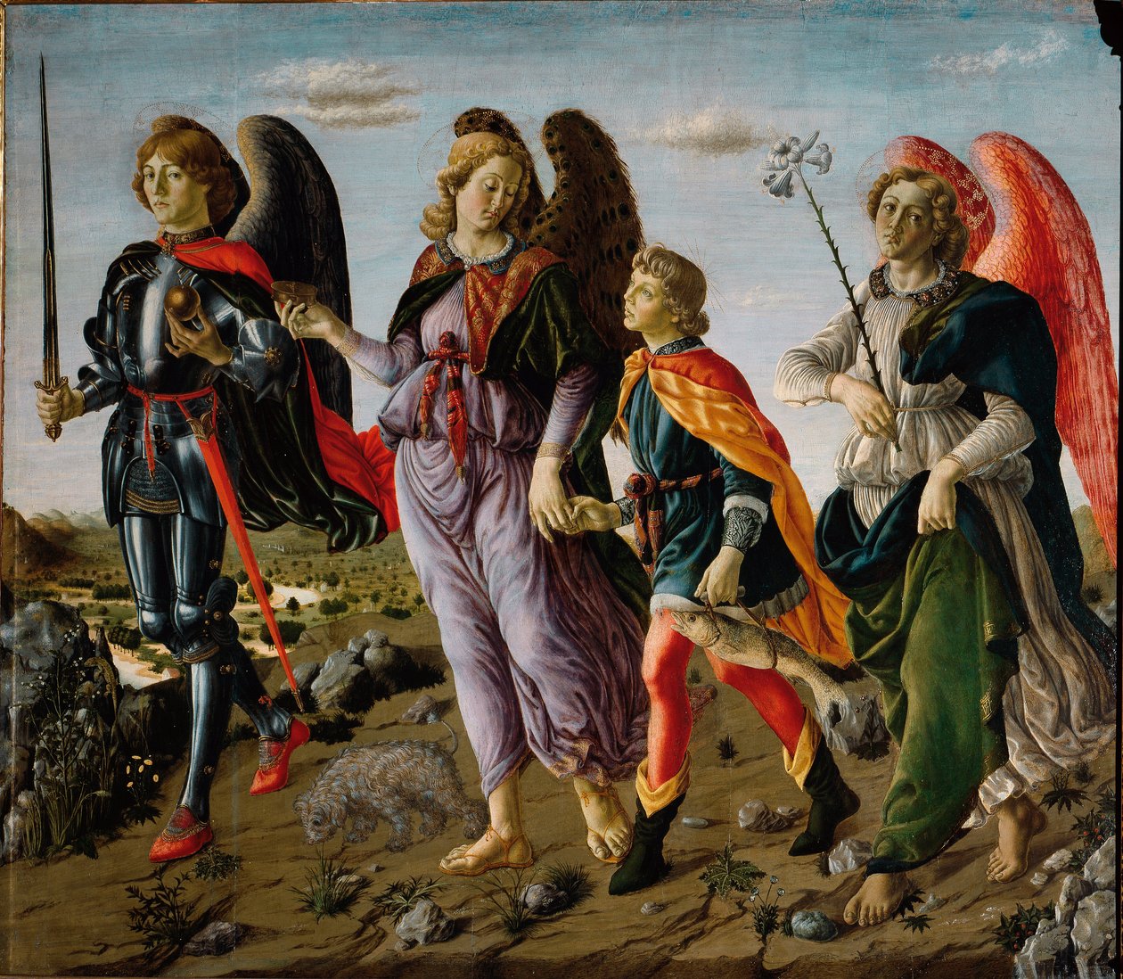 De tre erkeenglene og Tobit (maleri av Francesco Botticini