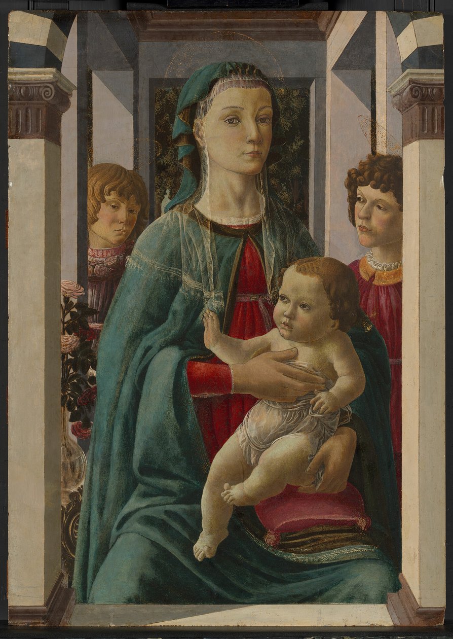Jomfru og barn med to engler, 146575. av Francesco Botticini