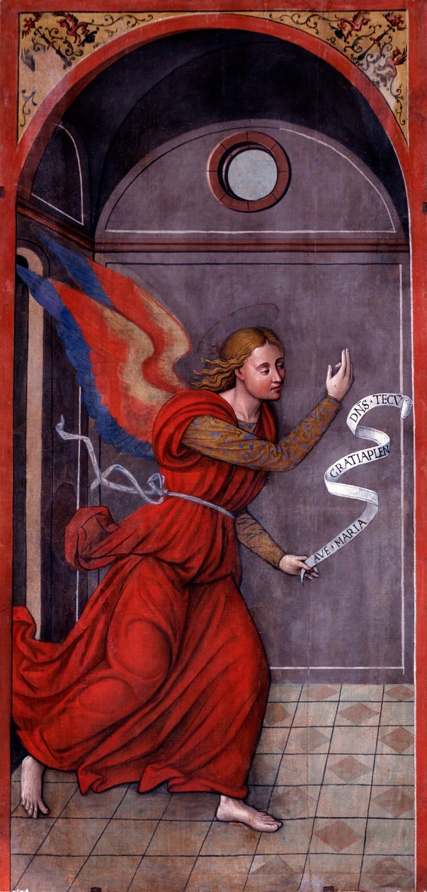 Kunngjøring: Erkeengel Gabriel (maleri, ca. 1549) av Francesco Brea