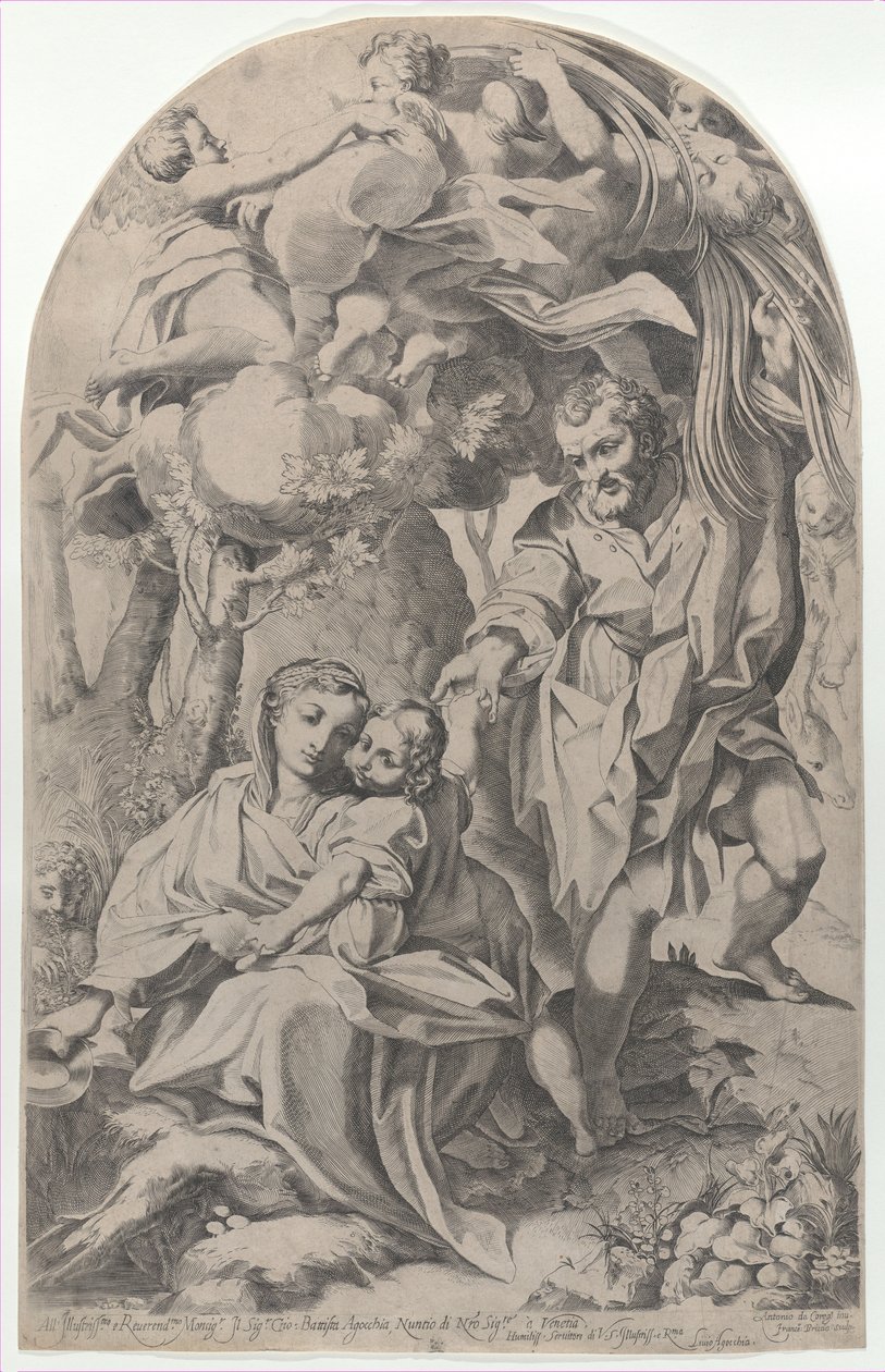 Resten på flyturen til Egypt, 1600-23. av Francesco Brizio