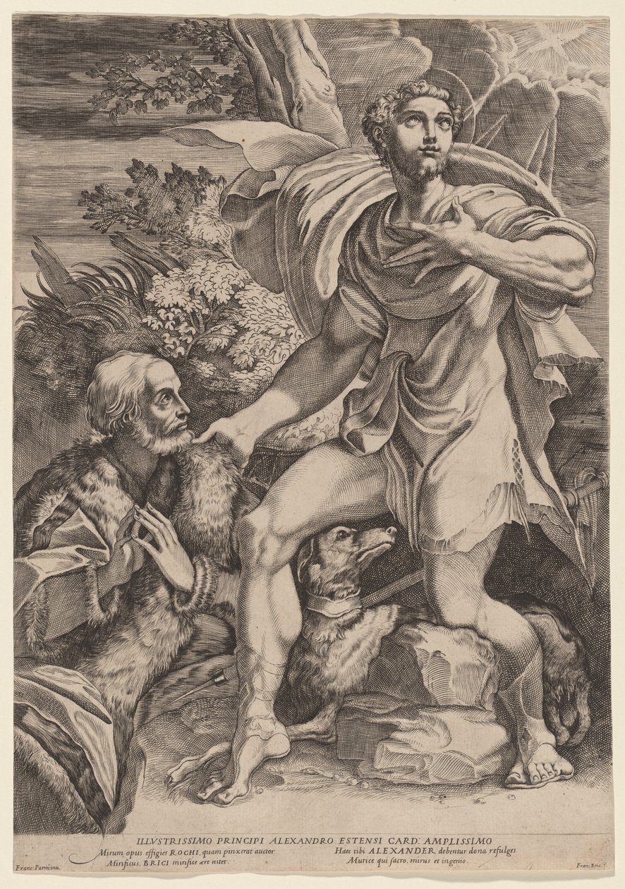 Saint Roch med en giver av Francesco Brizio, after Parmigianino