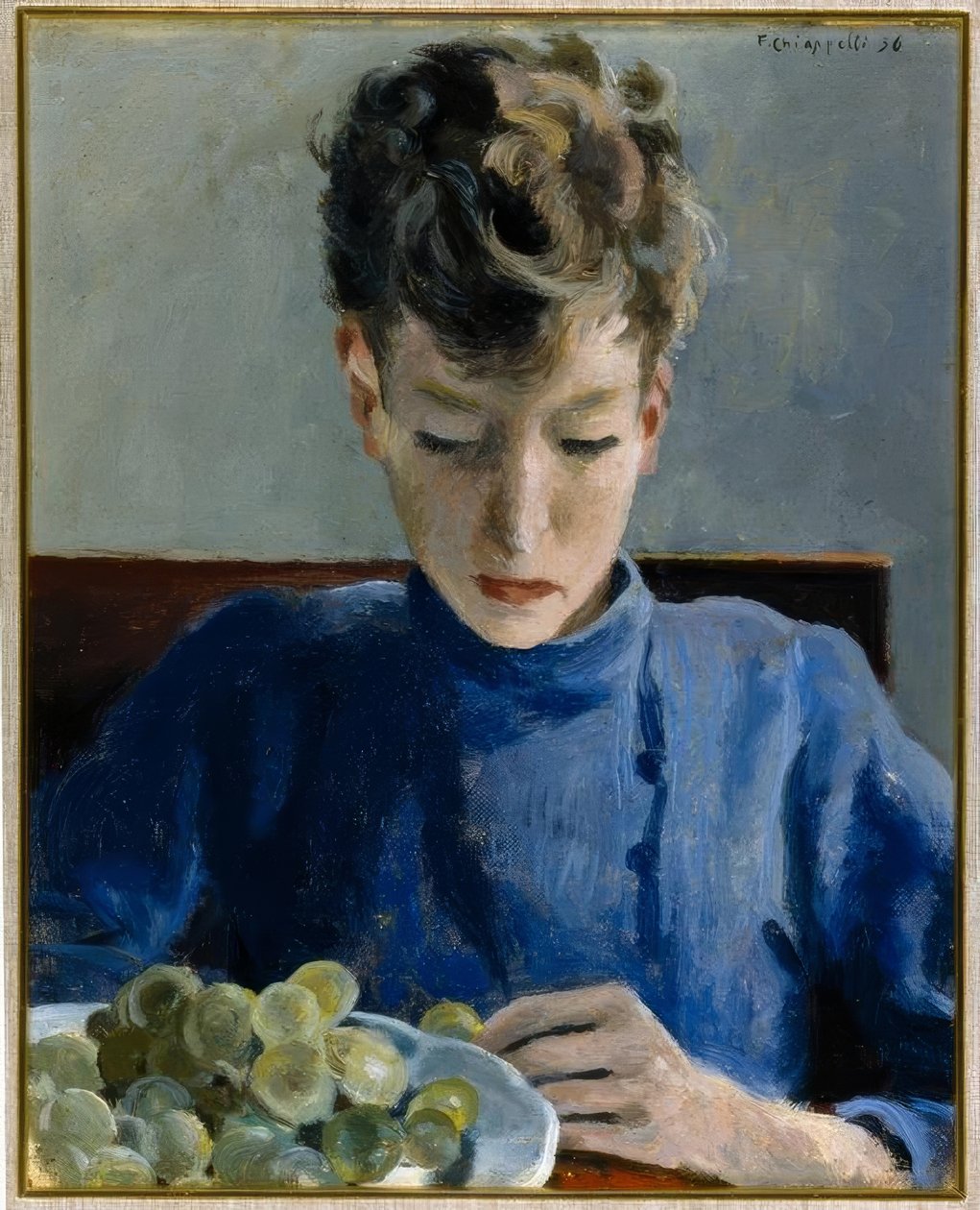 Portrett av sønnen Alberto av Francesco Chiappelli