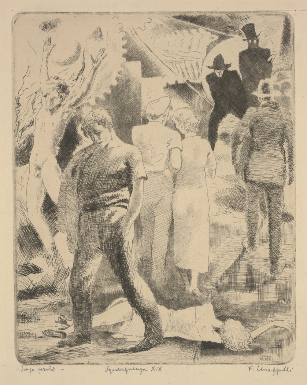 Uten grunn, ca. 1920 (etsing) av Francesco Chiappelli
