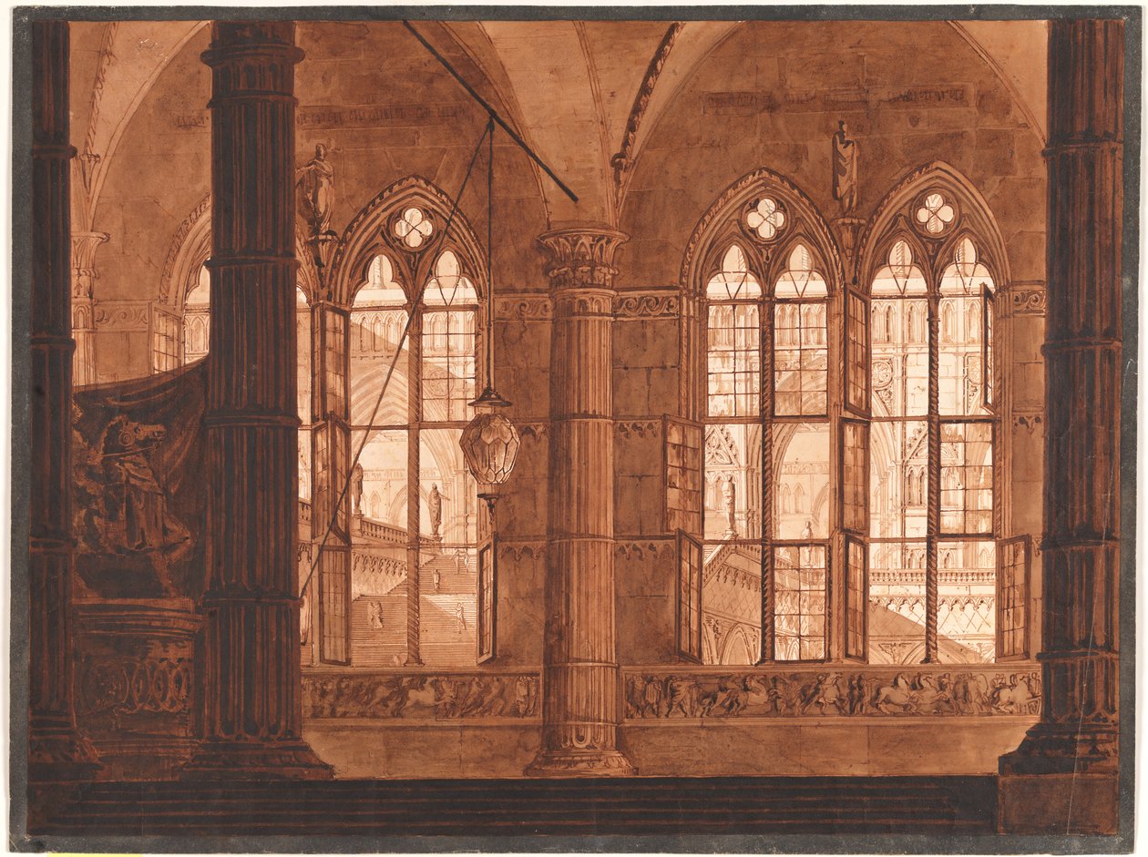 Dekorasjon for ballscenen i Gioias opera Belmondo, utført for Teatro di Torre Argentino 1814 av Francesco Cocchi