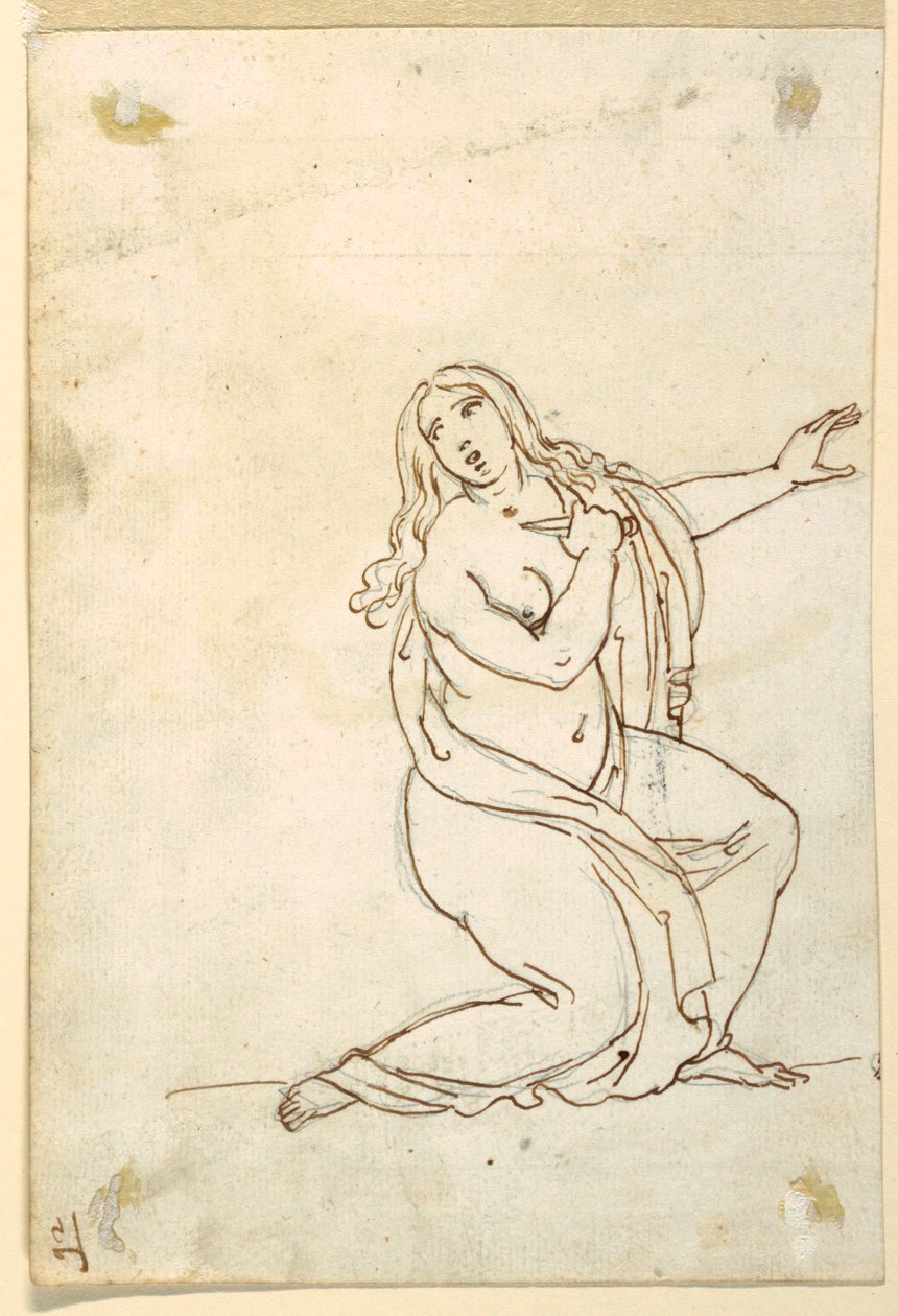 Lucretia eller Tarquinia knivstikker seg selv av Francesco Coghetti
